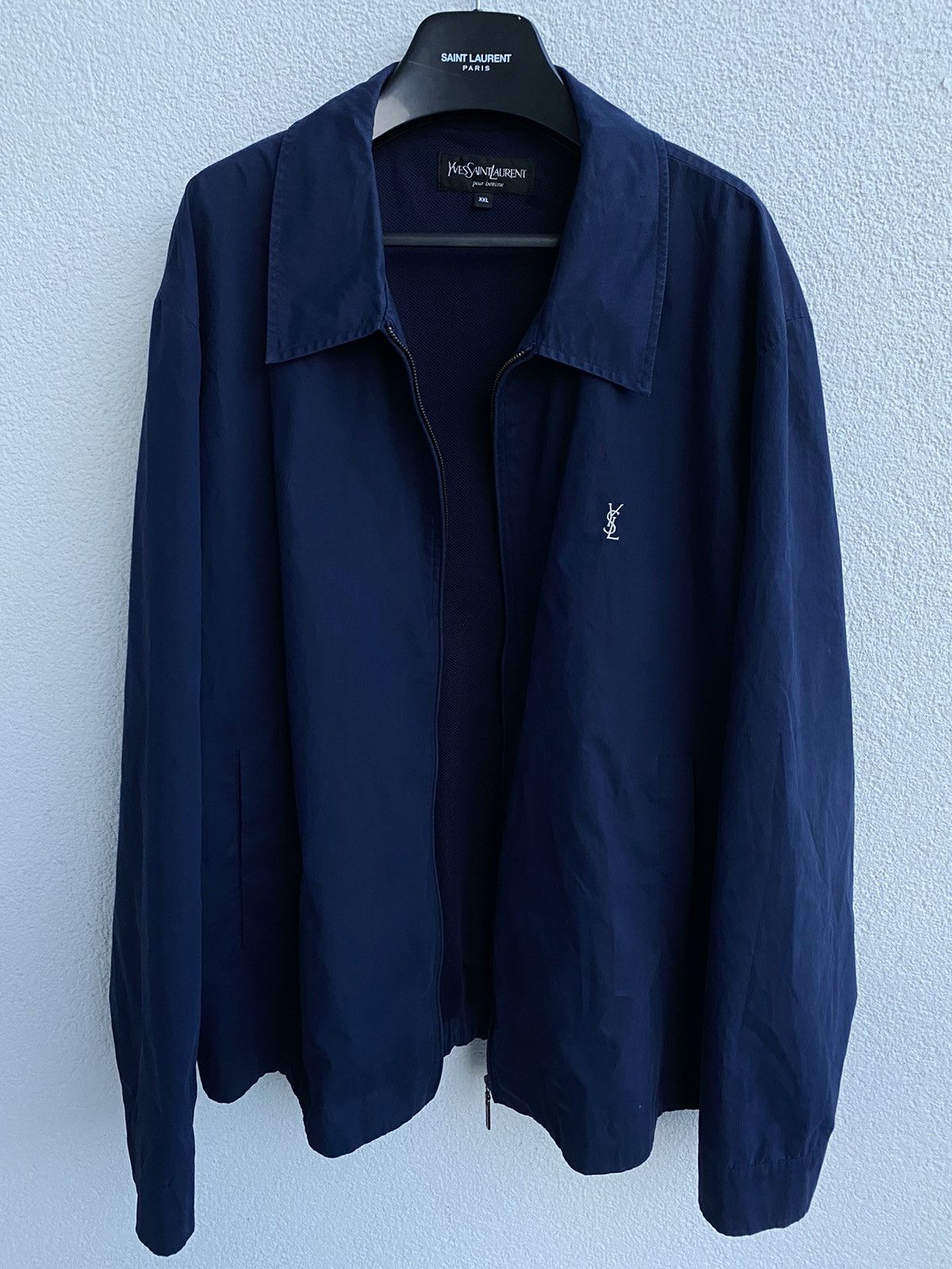 Yves Saint Laurent YSL Jacket YSL Bomber Dark Navy Size US XXL / EU 58 / 5 - 15 Thumbnail