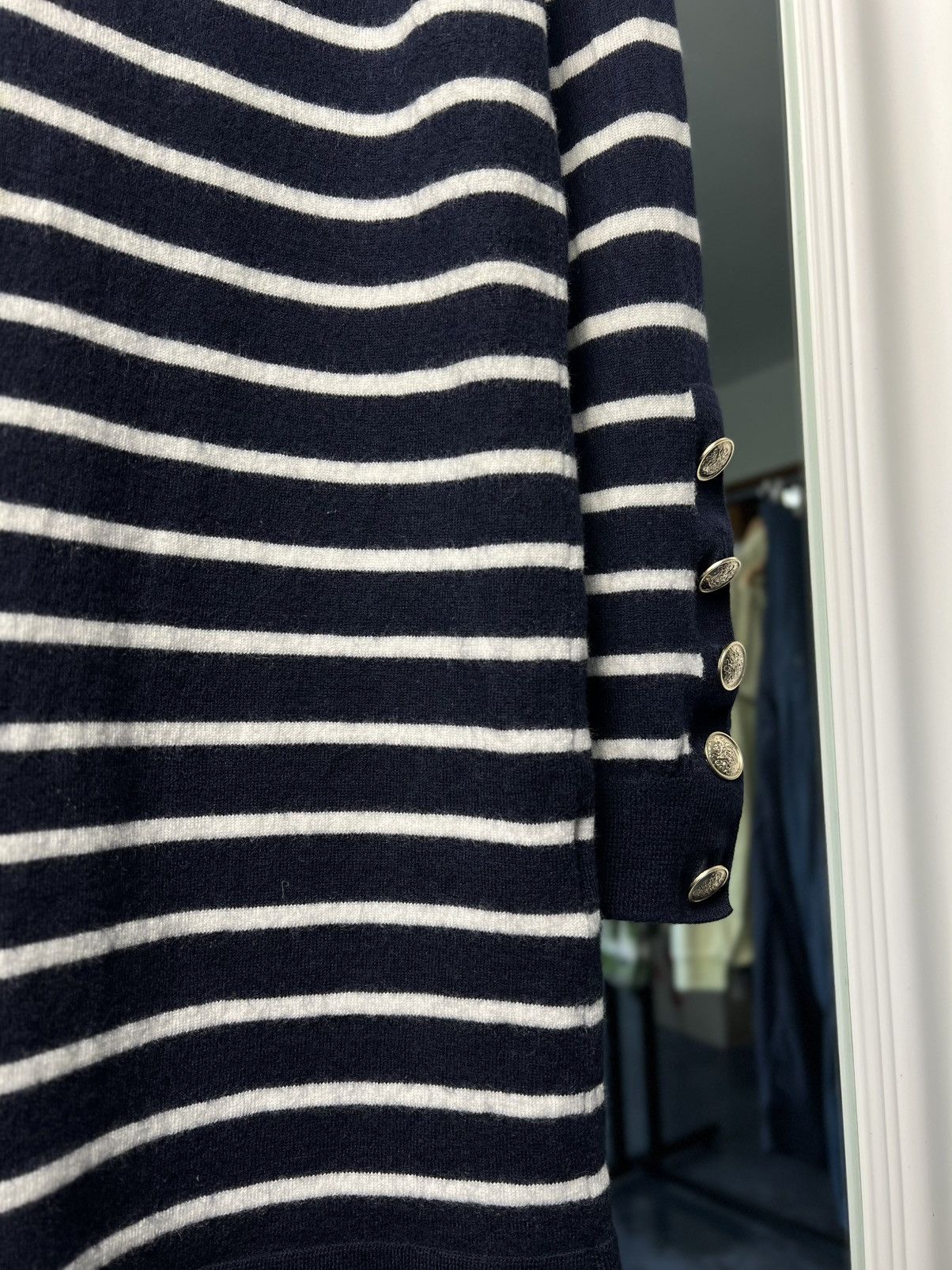Designer × Sezane Sézane Paola Wool Knit Dress Navy / Ecru Size M Size M / US 6-8 / IT 42-44 - 8 Thumbnail