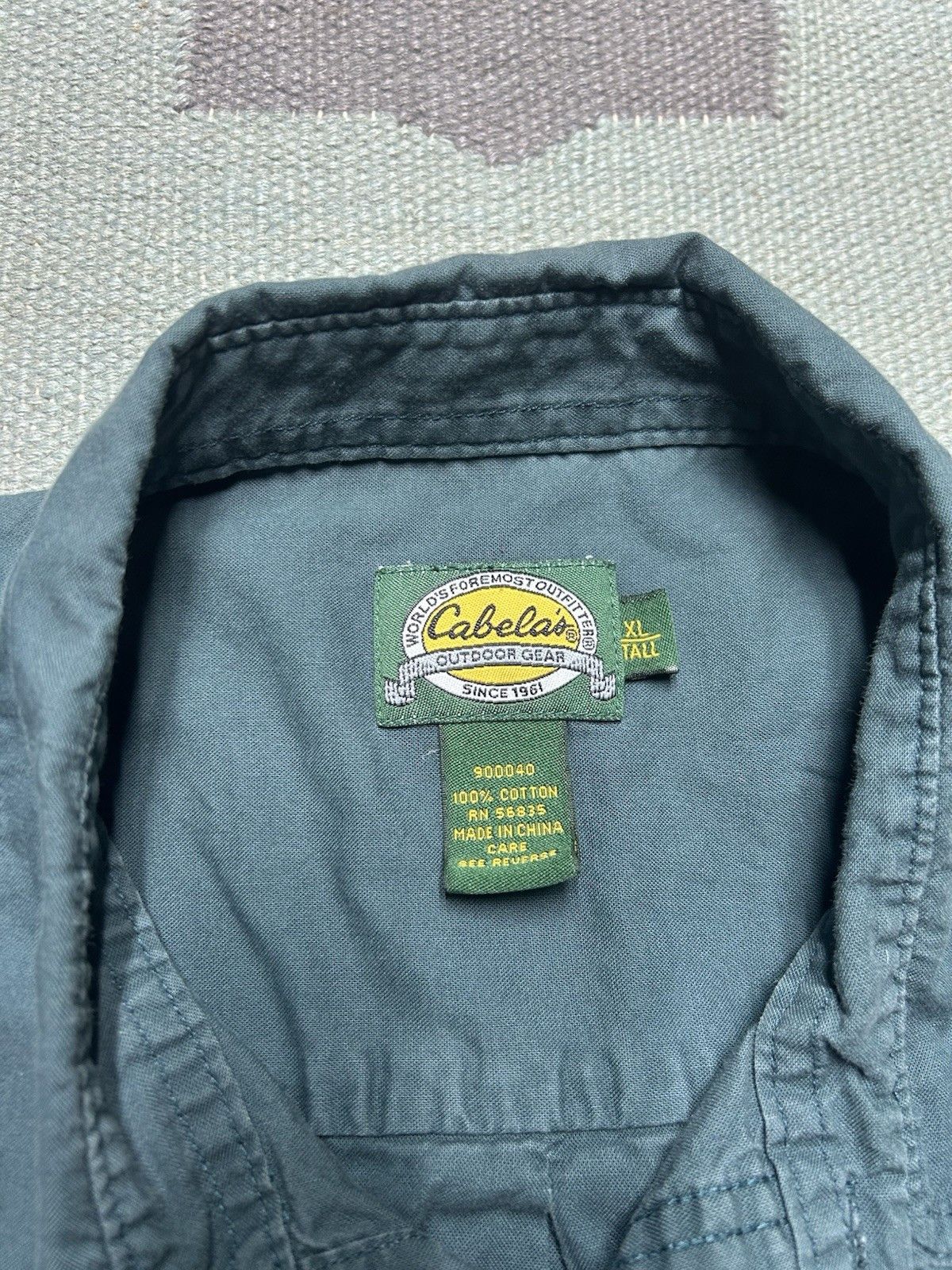 Vintage Vintage cabelas button shirt lightweight cotton teal XL tall Size US XL / EU 56 / 4 - 3 Thumbnail