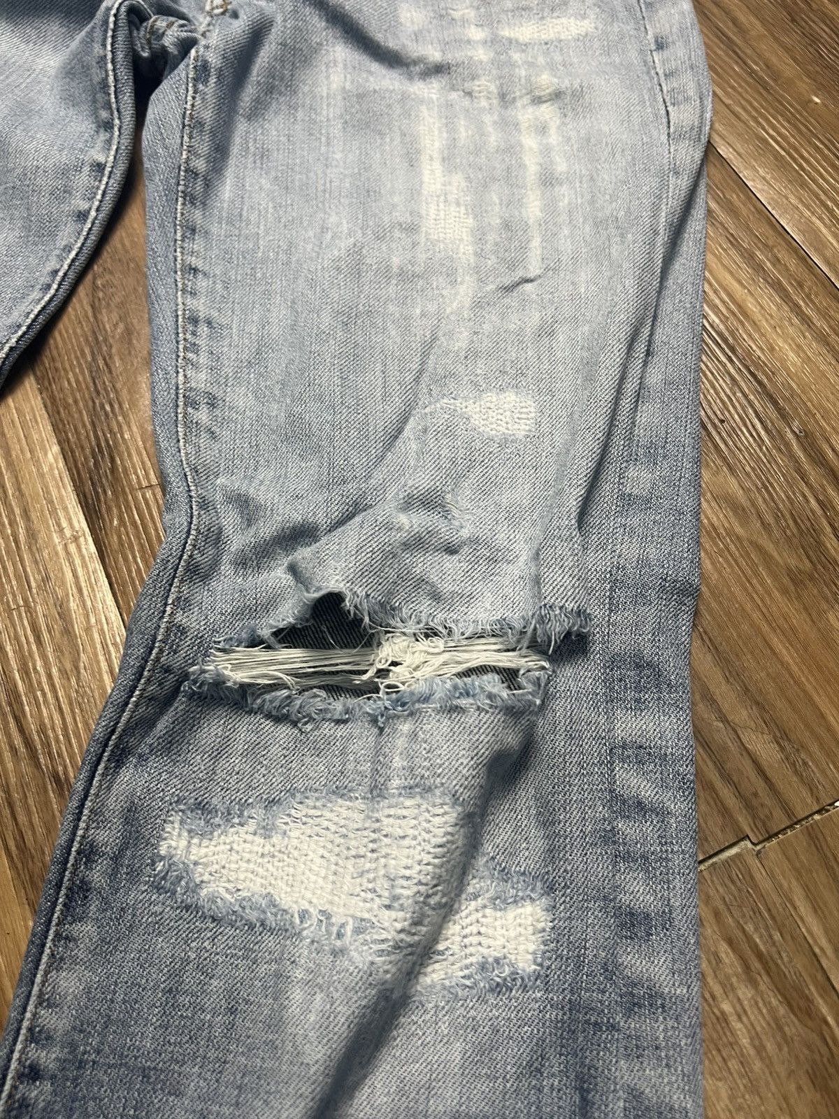14th Addiction 7 For All Mankind Bootcut Jeans Distressed Denim (42) Size 27" / US 4 / IT 40 - 6 Thumbnail