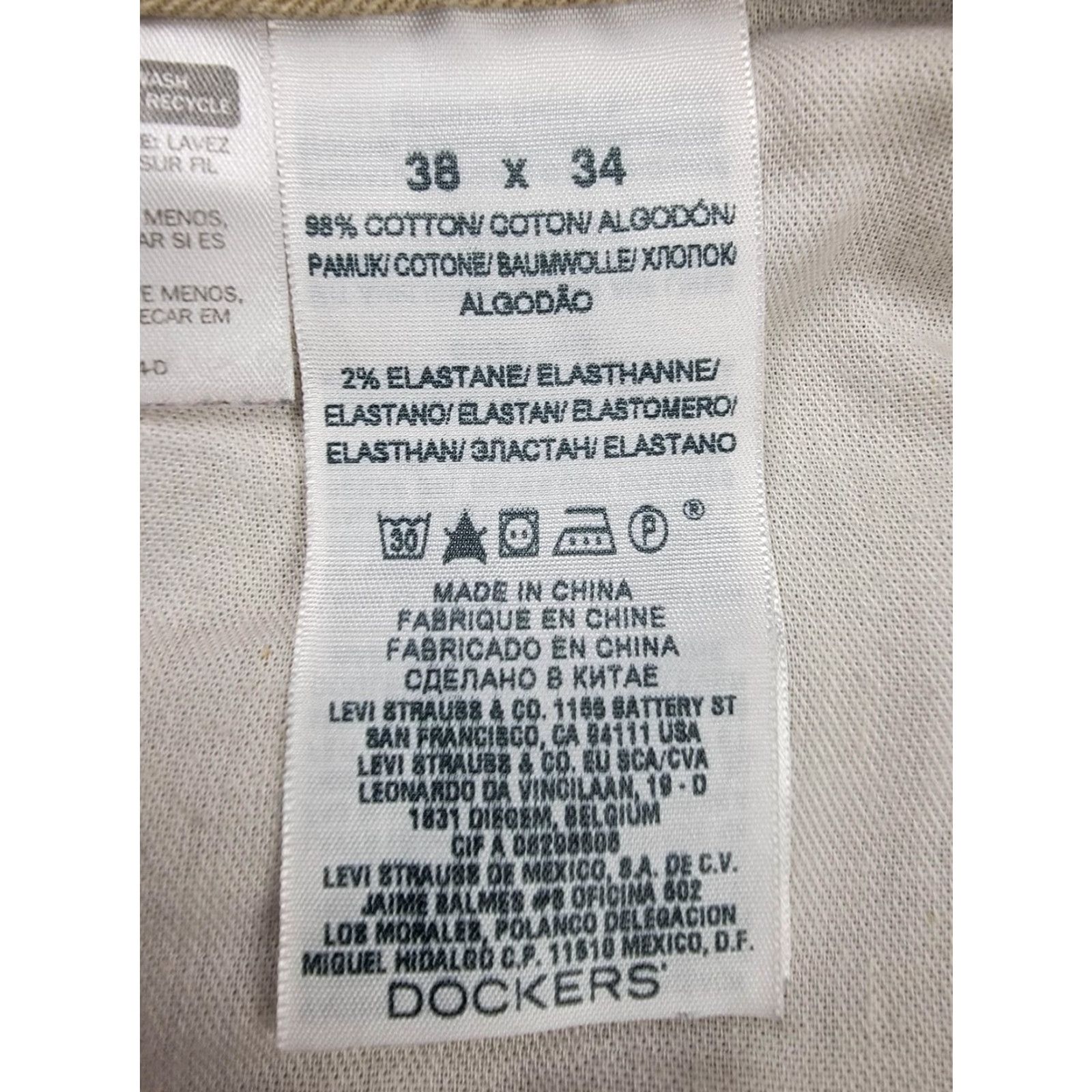 Dockers Dockers Jeans Mens 38x34 Khaki Tan Straight Fit 5-Pocket Jeans Men Inseam 31 Regular Stretch Pockets Size US 38 / EU 54 - 7 Thumbnail
