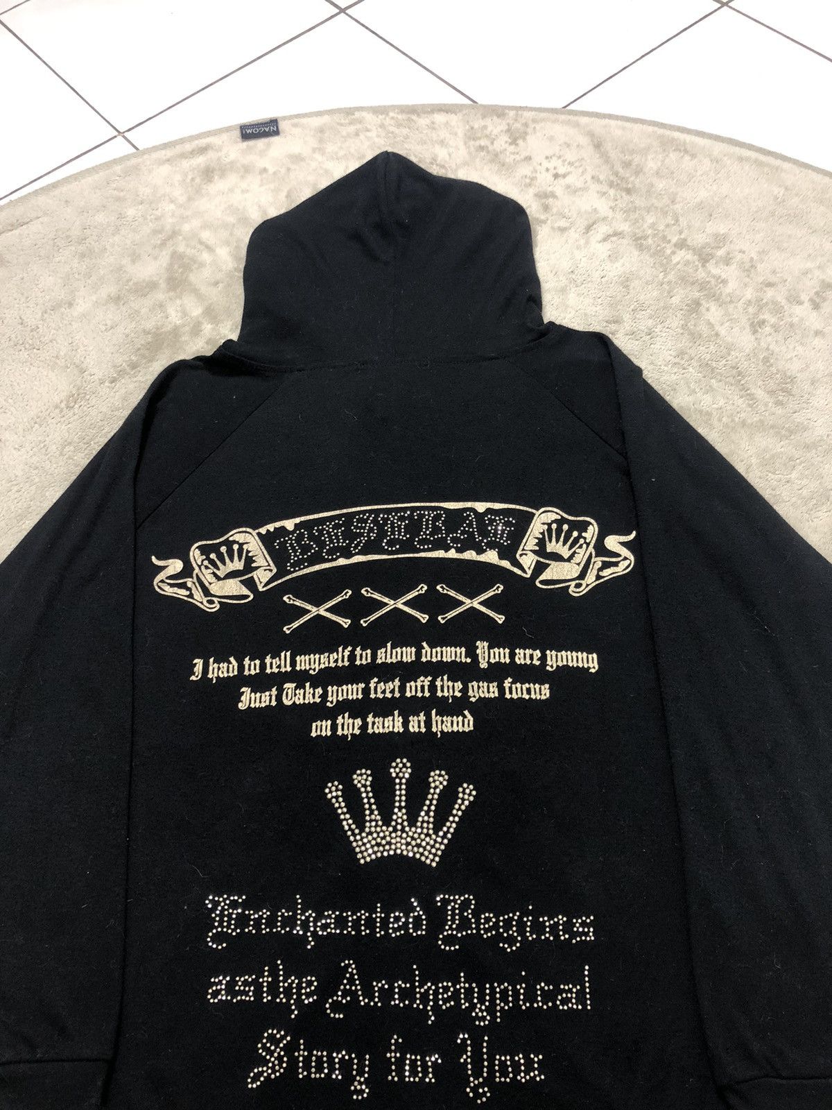 If Six Was Nine × Japanese Brand × Le Grande Bleu (L.G.B.) Vintage Lazy Daisy Poem Skull Oversize Hoodie Size US M / EU 48-50 / 2 - 9 Thumbnail