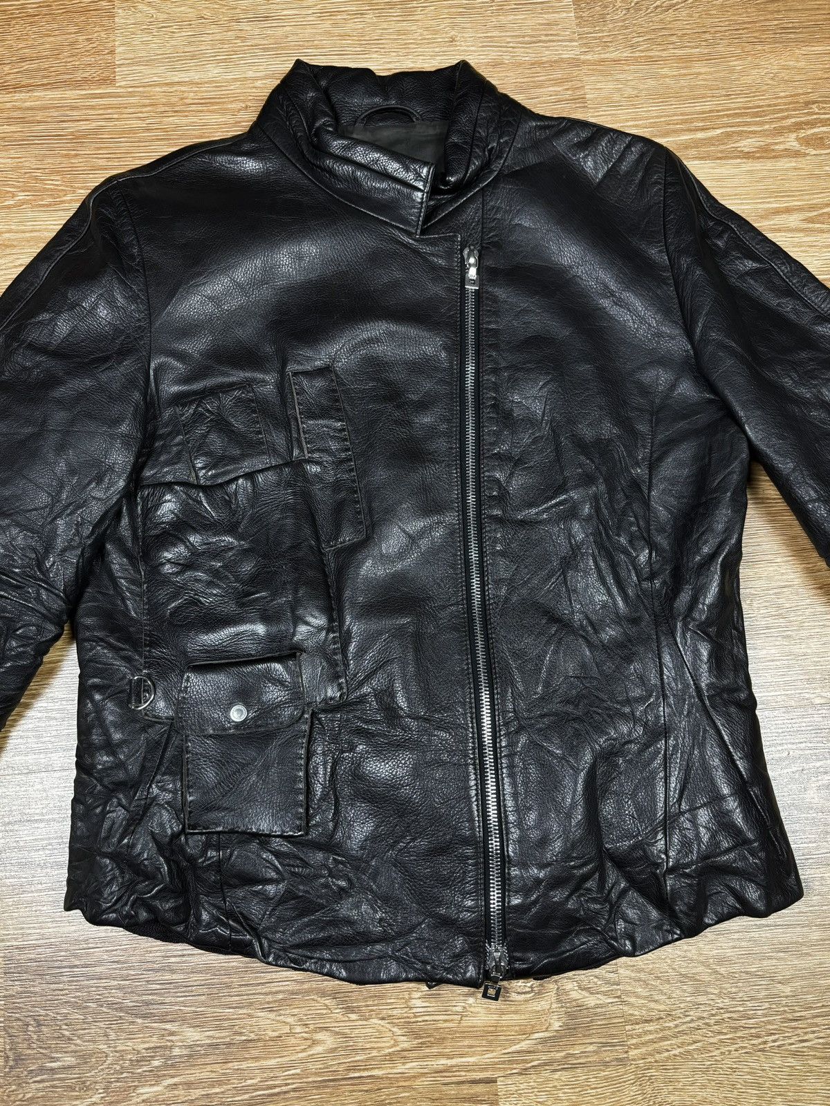 Marithe + Francois Girbaud Marithé François Girbaud FW2002 Asymmetrical Leather Jacket Size M / US 6-8 / IT 42-44 - 4 Thumbnail