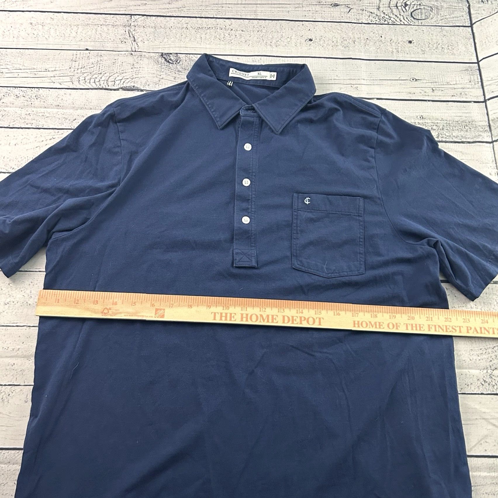 Vintage Criquet Short Sleeve Button-Up Polo Shirt Men's XL Blue Pocket Shirt Shirts Button Front Pocket Polo XL Blue Mens Size US XL / EU 56 / 4 - 4 Thumbnail