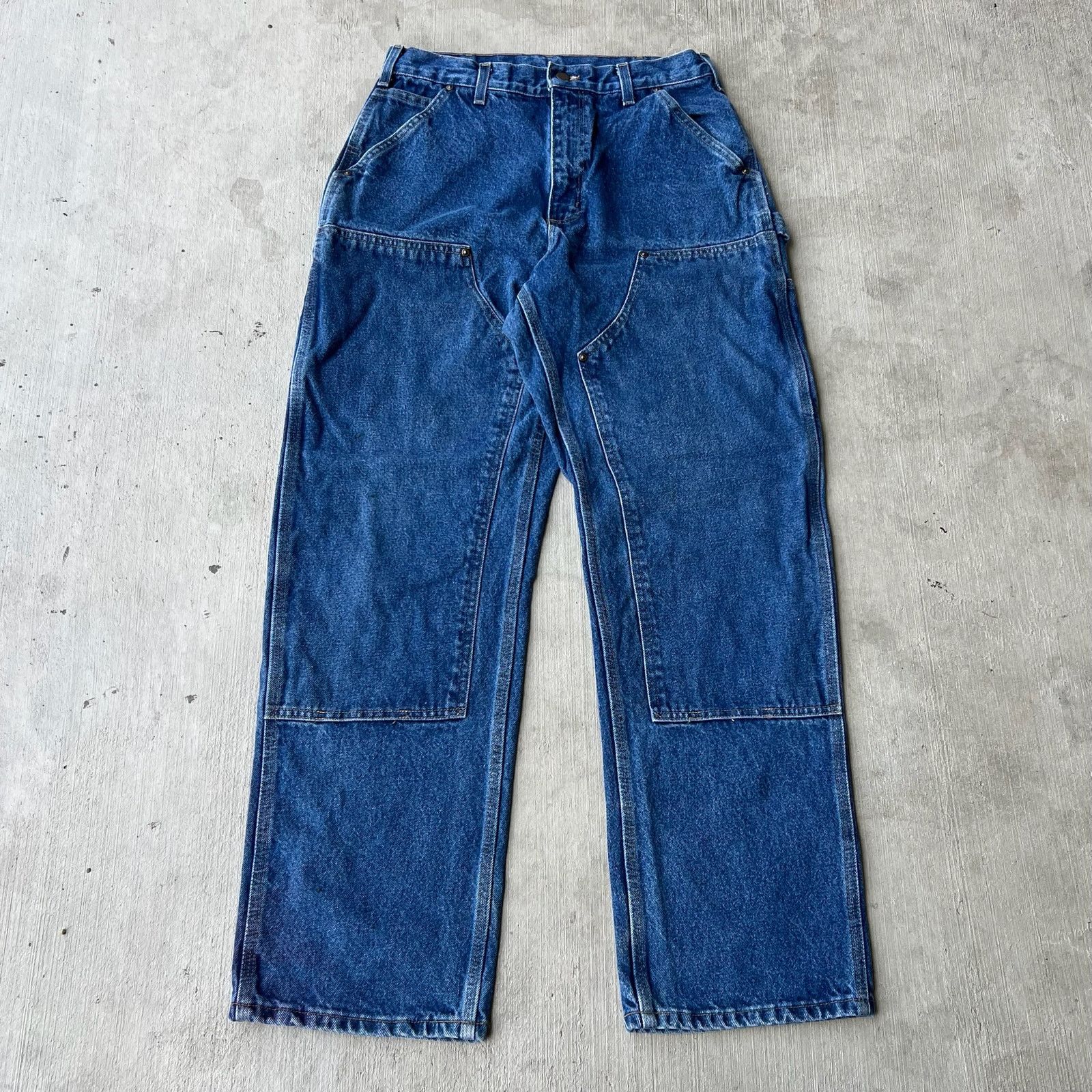 Carhartt × Vintage Carhartt denim blue jean double knee work carpenter pants Size US 30 / EU 46 - 1 Thumbnail