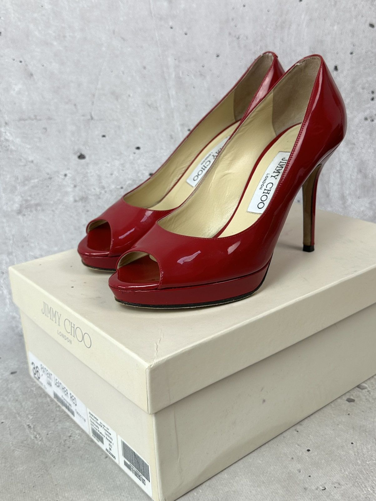 Jimmy Choo Jimmy Choo Made in Italy Patent Leather Red Heels With Box Size US 6 / IT 36 - 2 Thumbnail