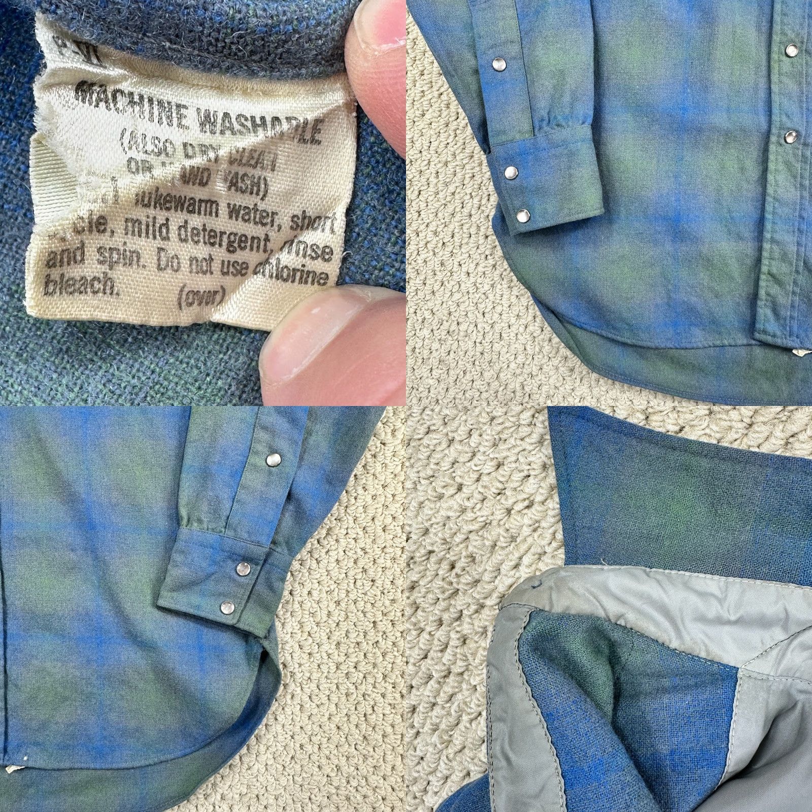 Pendleton VINTAGE Pendleton Shirt Men M Blue Shadow Plaid High Grade Western Flannel Size US M / EU 48-50 / 2 - 9 Thumbnail