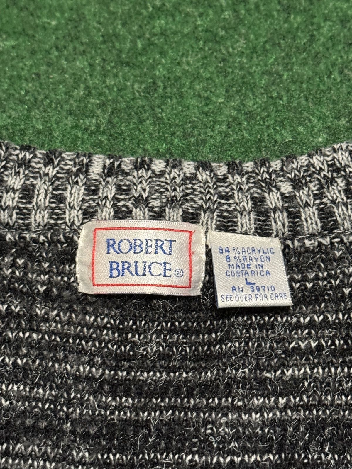 Robert Bruce Vintage 80s 90s Geometric Large Black Cardigan Sweater Size US L / EU 52-54 / 3 - 2 Thumbnail