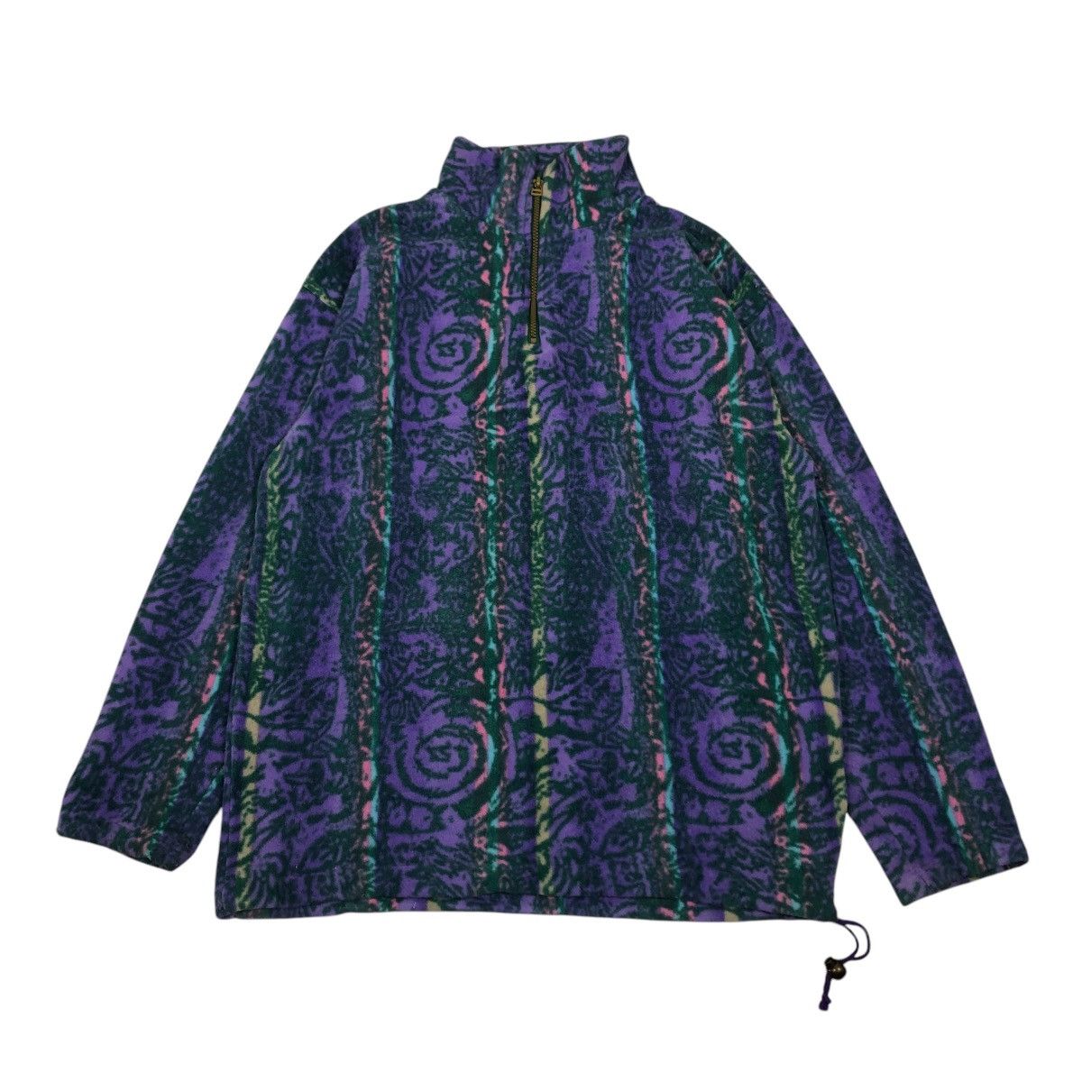 Japanese Brand 🔥VINTAGE HALF ZIPPER FLEECE JACKET NAVAJO RESEEDA Size US L / EU 52-54 / 3 - 1 Thumbnail