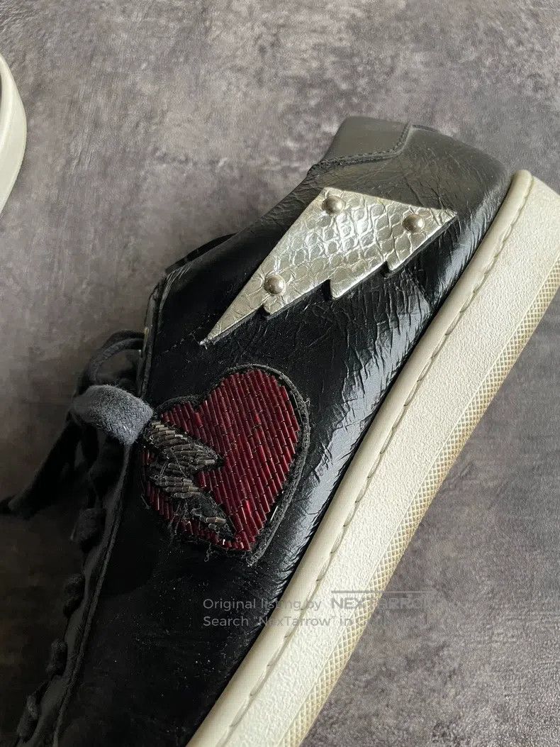 Saint Laurent Paris Saint Laurent Paris Black lightning heart stud flat shoes Size US 9 / EU 42 - 4 Thumbnail