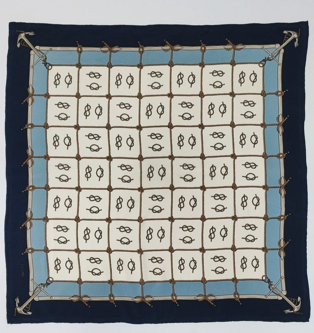 Celine CELINE PARIS NAVY SILK SCARF – ARCHIVE PIECE Size ONE SIZE - 1 Thumbnail