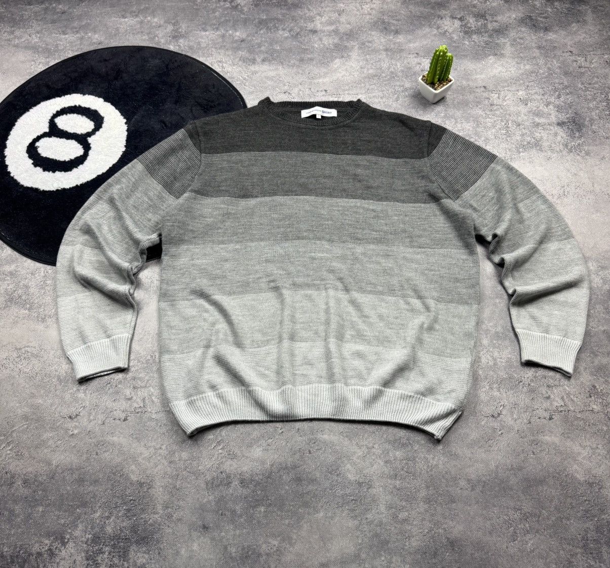Comme des Garcons SHIRT Comme des Garçons SHIRT Gradient Striped Sweater Grey Sz L Size US L / EU 52-54 / 3 - 4 Thumbnail