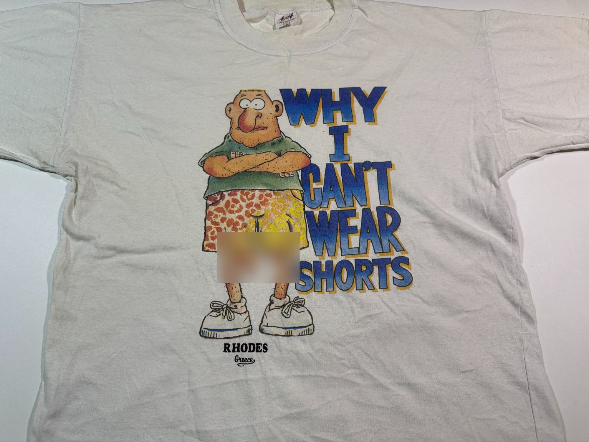 Vintage Why I Can't Wear Shorts T-shirt Retro Humor Slogan Quote Size US L / EU 52-54 / 3 - 2 Thumbnail