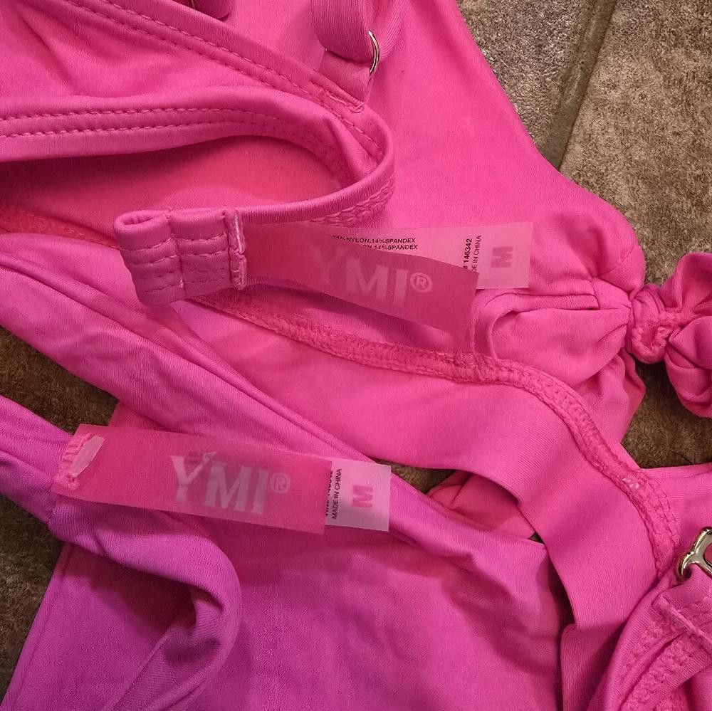 Designer Pink Neon YMI Bikini Set Size ONE SIZE - 4 Thumbnail