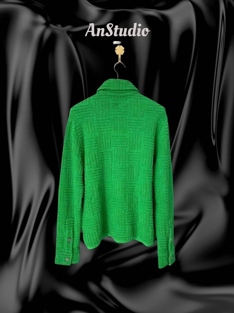 Bottega Veneta Bottega Veneta Green Intrecciato Terry Jacket Size US M / EU 48-50 / 2 - 2 Thumbnail