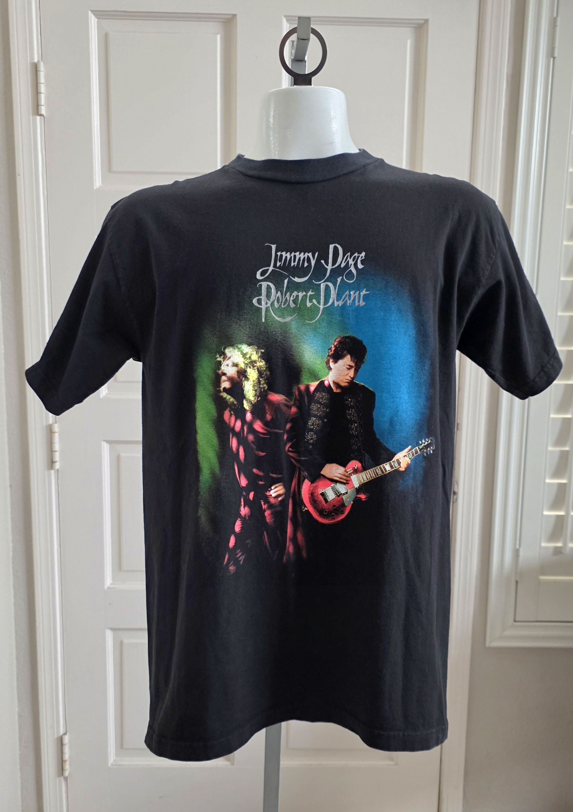 Band Tees Vintage 1990s Jimmy Page Robert Plant Led Zeppelin Tour tee Size US L / EU 52-54 / 3 - 1 Thumbnail