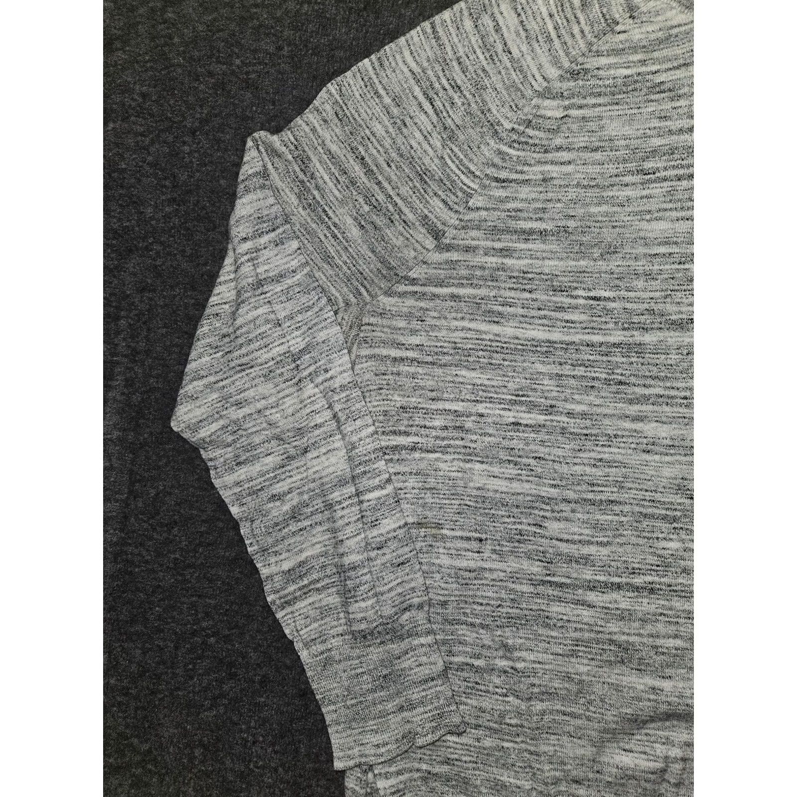 Banana Republic Banana Republic Sweater Mens XL Gray Mock Neck Henley Striped Knit Pullover Size US XL / EU 56 / 4 - 7 Thumbnail