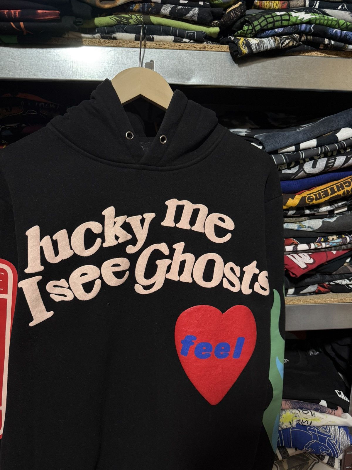 Rap Tees Lucky Me I see Ghosts Kanye West Style Rap Hoodie Y2K Hype Size US L / EU 52-54 / 3 - 3 Thumbnail
