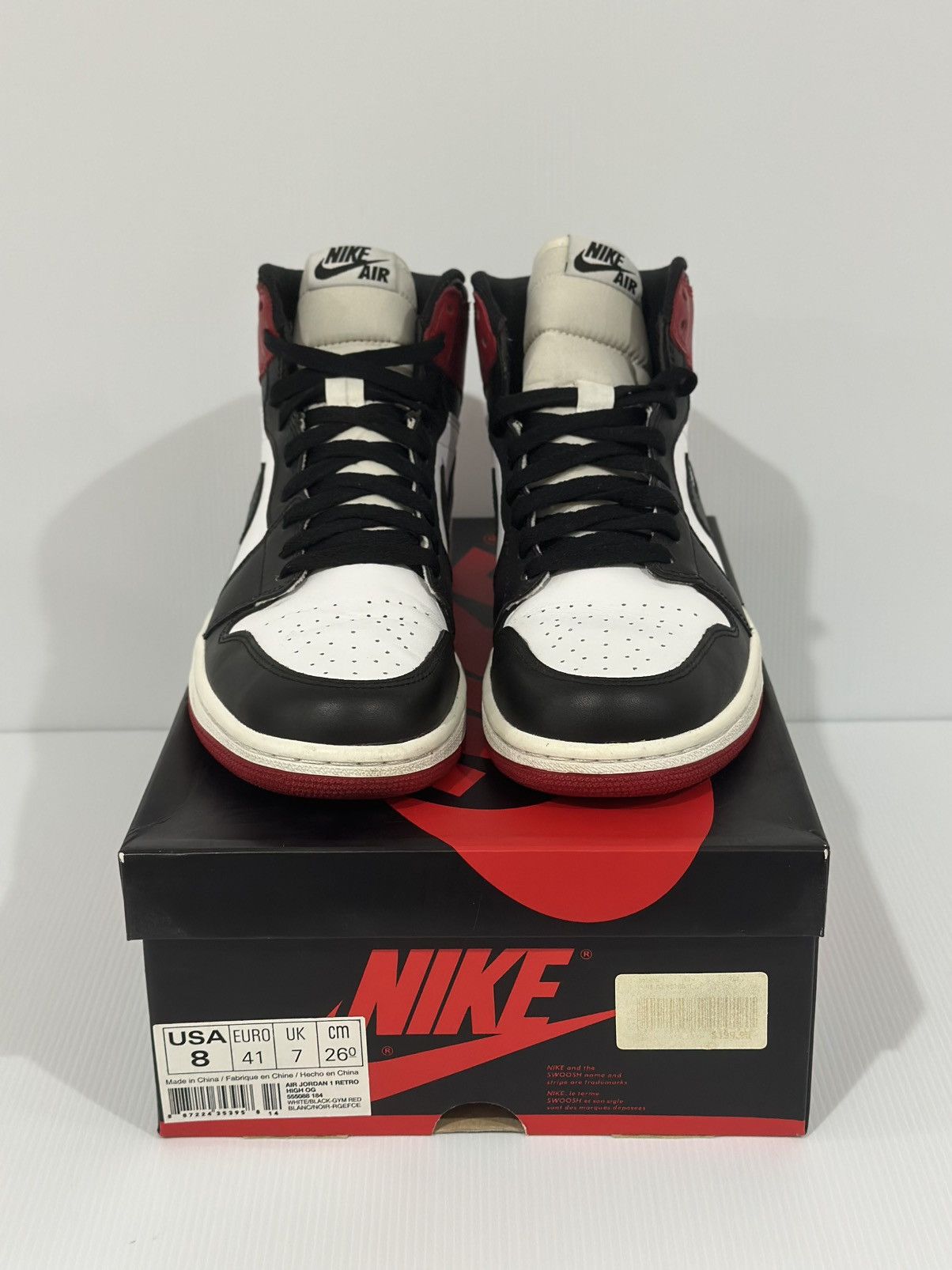 Nike Jordan 1 Retro Black Toe (2013) Size US 8 / EU 41 - 2 Thumbnail