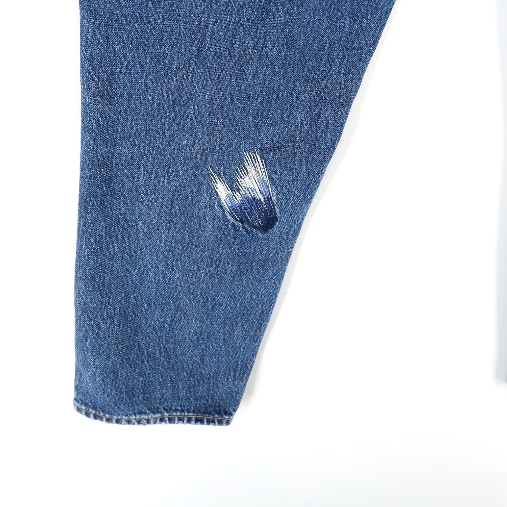 Levi's Levis Made & Crafted Jeans Mens 29 Blue Draft Wide Taper Crop Distressed Cotton Size US 29 - 5 Thumbnail