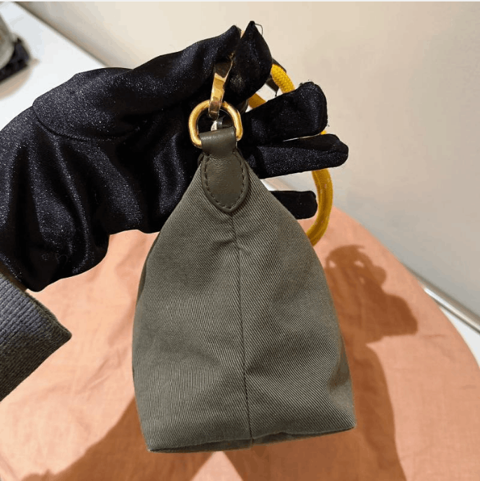 Miu Miu Miu Miu Olive & Yellow Colorblock Fabric Top Handle Bag Size ONE SIZE - 4 Thumbnail
