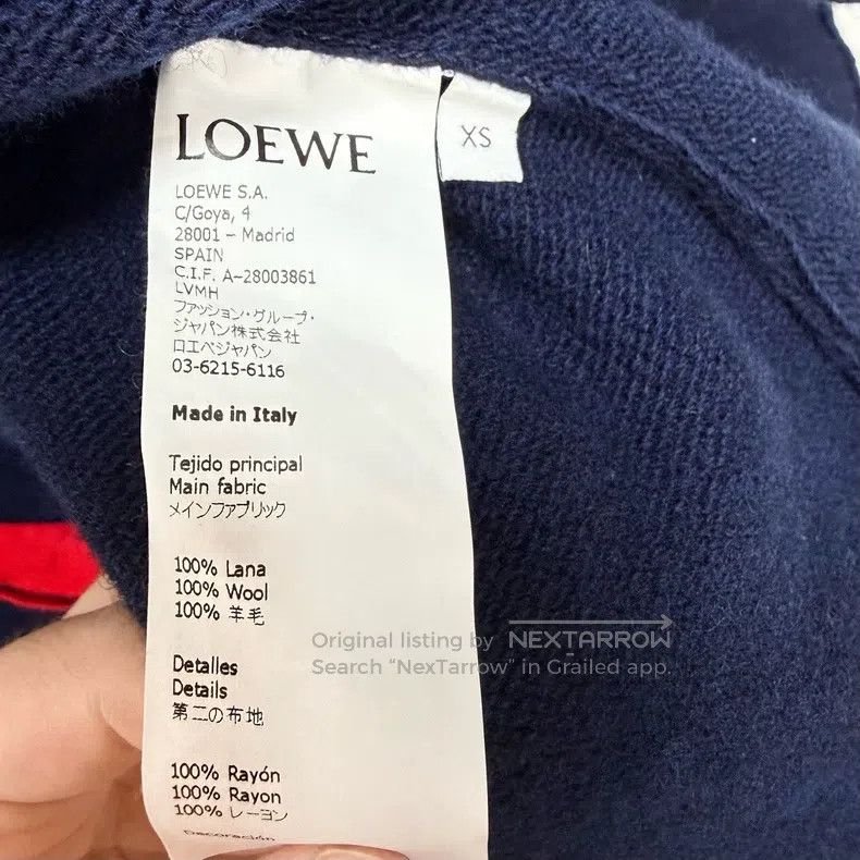 Loewe Loewe Navy blue wool knit fringe sweater, soft and skin-fr Size XS / US 0-2 / IT 36-38 - 5 Thumbnail