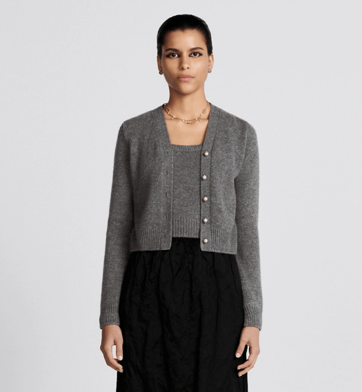 Dior o1w1db10525 354W01 Twinset Sweater in Gray Size XS / US 0-2 / IT 36-38 - 7 Thumbnail