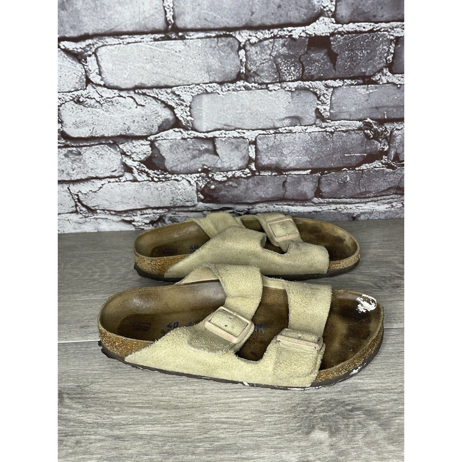 Birkenstock Birkenstock Arizona SOFT FOOTBED Beige Suede Leather Sandals Size US 10 / IT 40 - 16 Thumbnail