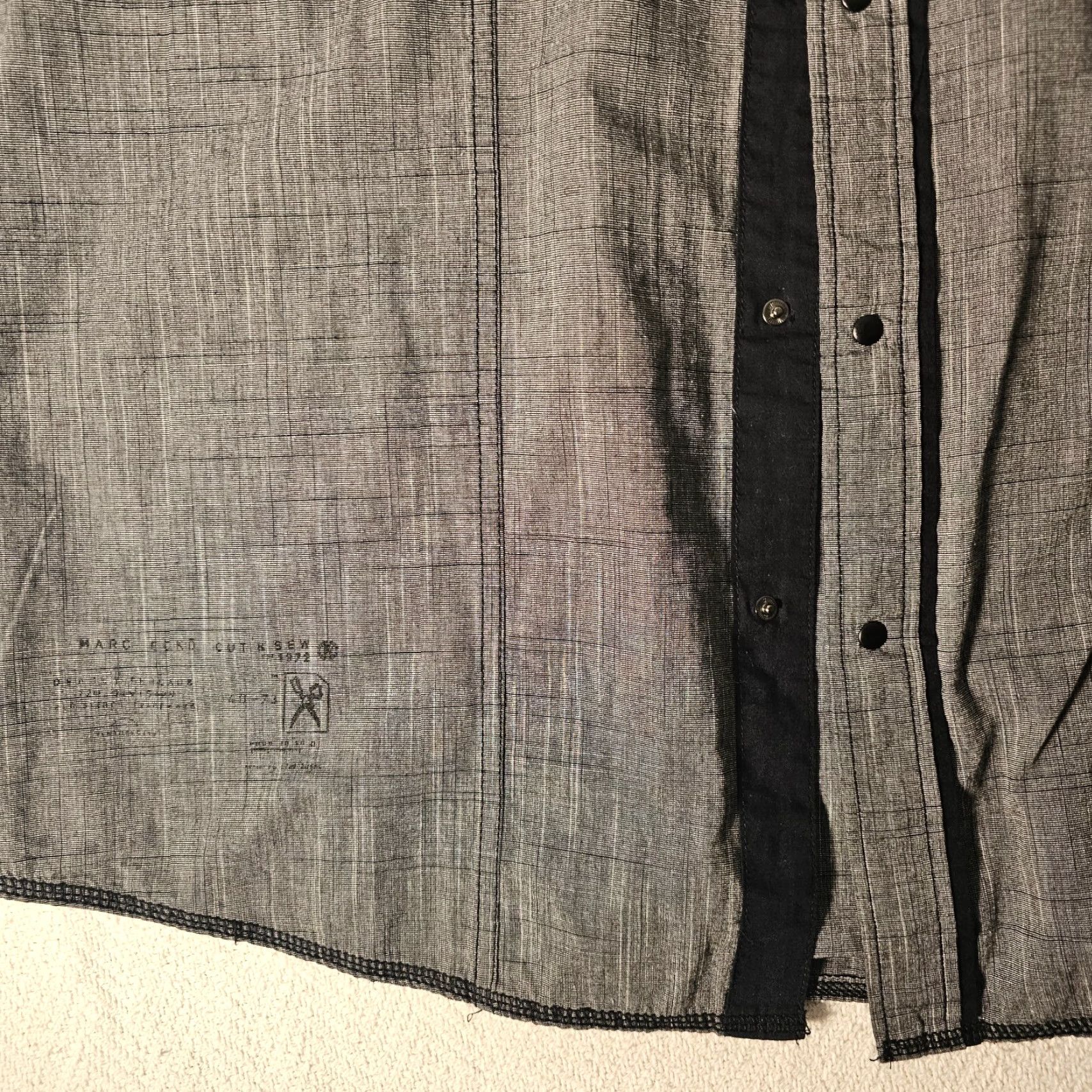 Marcs Marc Ecko Shirt Adult XL Gray Geo Plaid Button-Up Long Sleeve Casual Collared Cotton Mens Size US XL / EU 56 / 4 - 4 Thumbnail