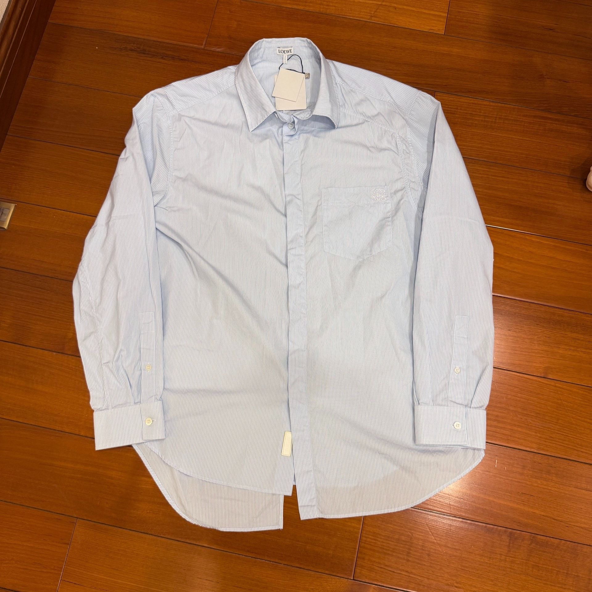 Loewe LOEWE Asymmetrical Blue White Stripe Shirt Size US XXS / EU 40 - 1 Thumbnail