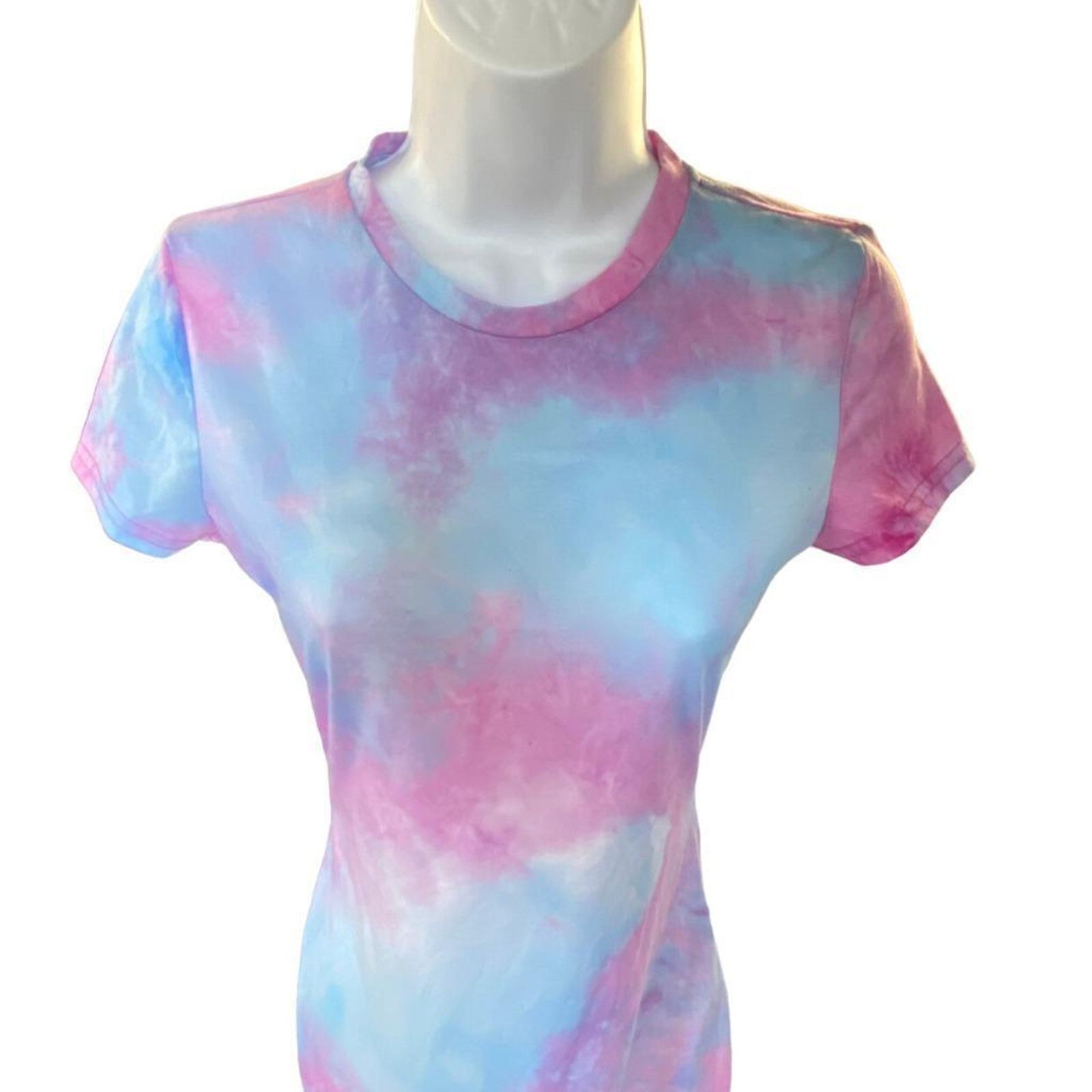 Shein NWOT Purple Blue Tie Dye Short Sleeve T-Shirt Dress XS/S Size XS / US 0-2 / IT 36-38 - 2 Thumbnail