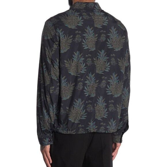 Vince Vince Mens Black Blue Tropical Print Full Zip Pocket Windbre Size US M / EU 48-50 / 2 - 3 Thumbnail
