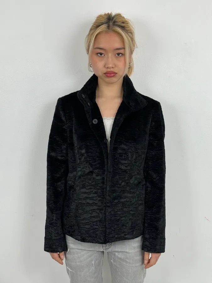 Just Cavalli 2000s Cavalli Black Faux Fur Light Jacket Size S / US 4 / IT 40 - 2 Thumbnail
