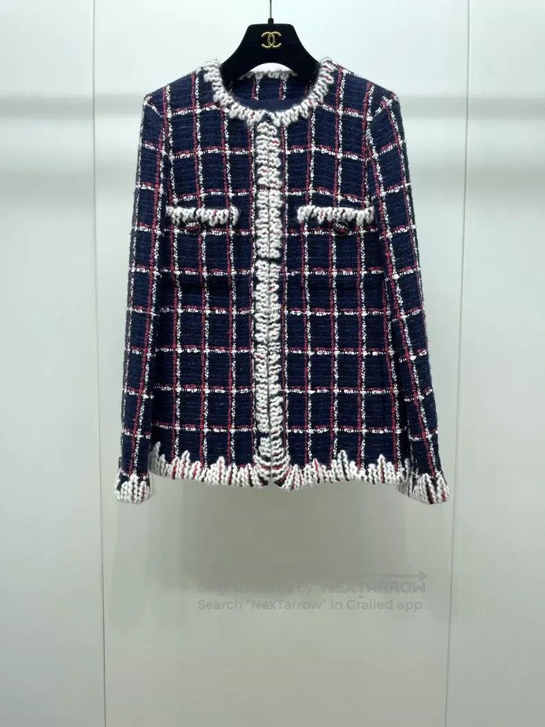 Chanel Chanel Snow series blue and red plaid jacket Size XXS / US 00 / IT 34 - 1 Thumbnail