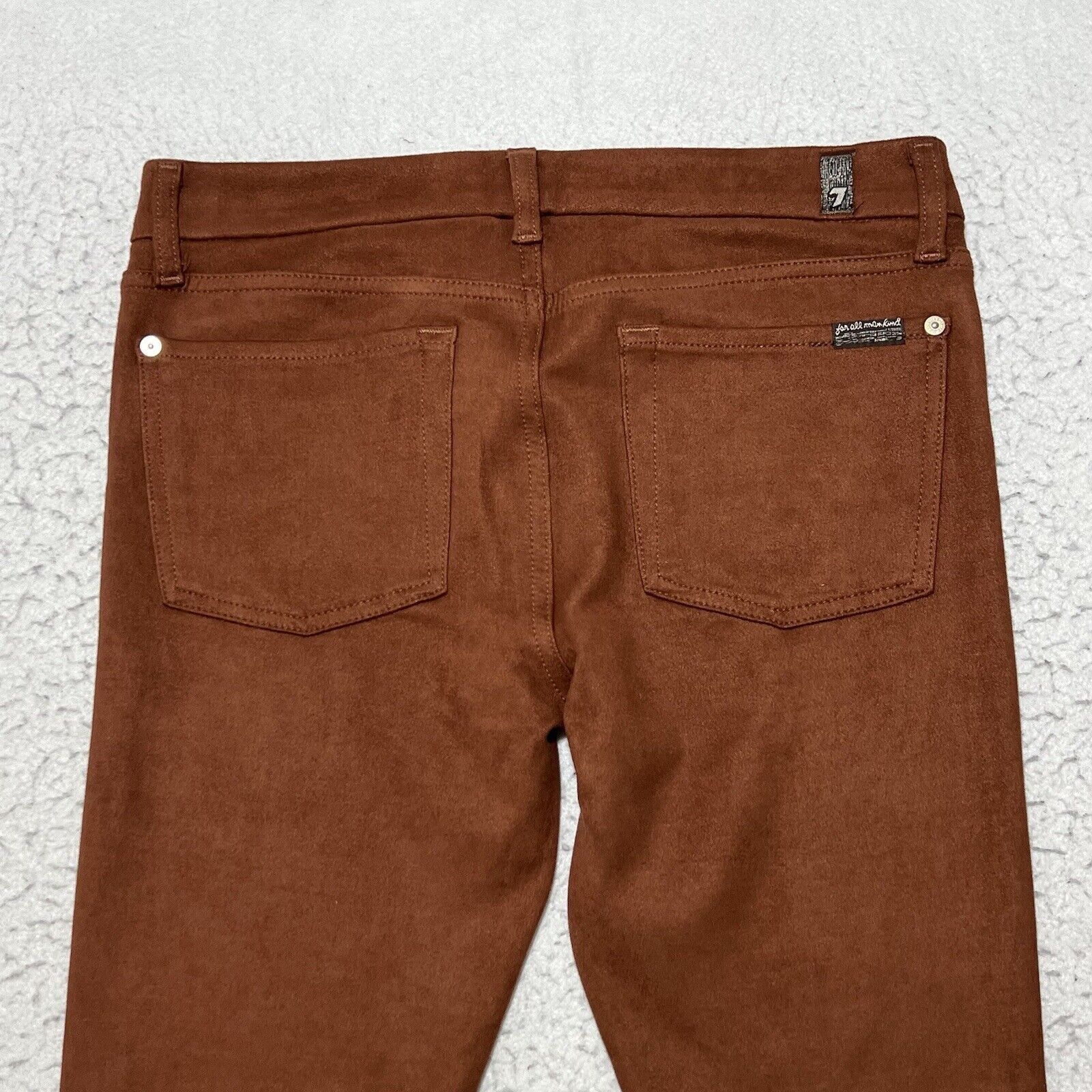 7 For All Mankind 7 For All Mankind Suede Ankle Mid Rise Skinny Stretch Pants Size 31" - 7 Thumbnail