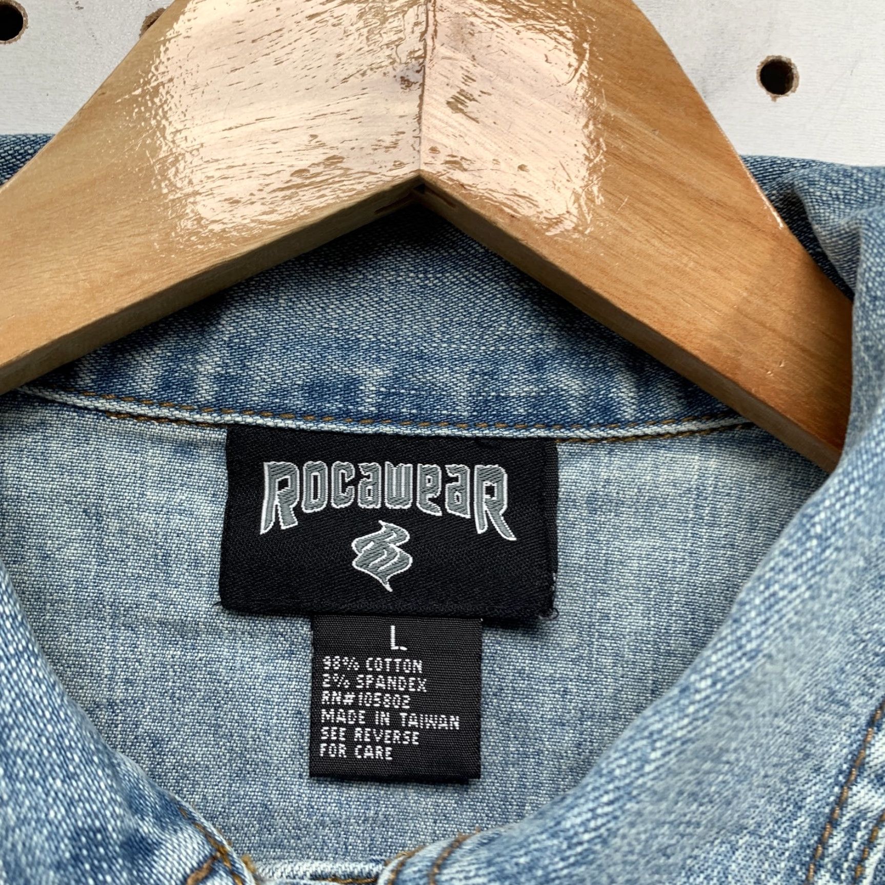 Rocawear VINTAGE Rocawear Jacket Womens Large Blue Button Casual Rocawear Denim Y2K Womens Size L / US 10 / IT 46 - 5 Thumbnail