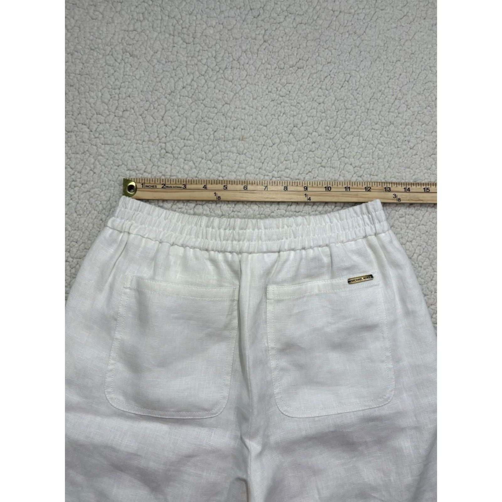 Michael Kors Michael Kors White Linen Pants Slacks Straight Leg Womens Sz 2 Drawstring Linen Size 26" / US 2 / IT 38 - 8 Thumbnail