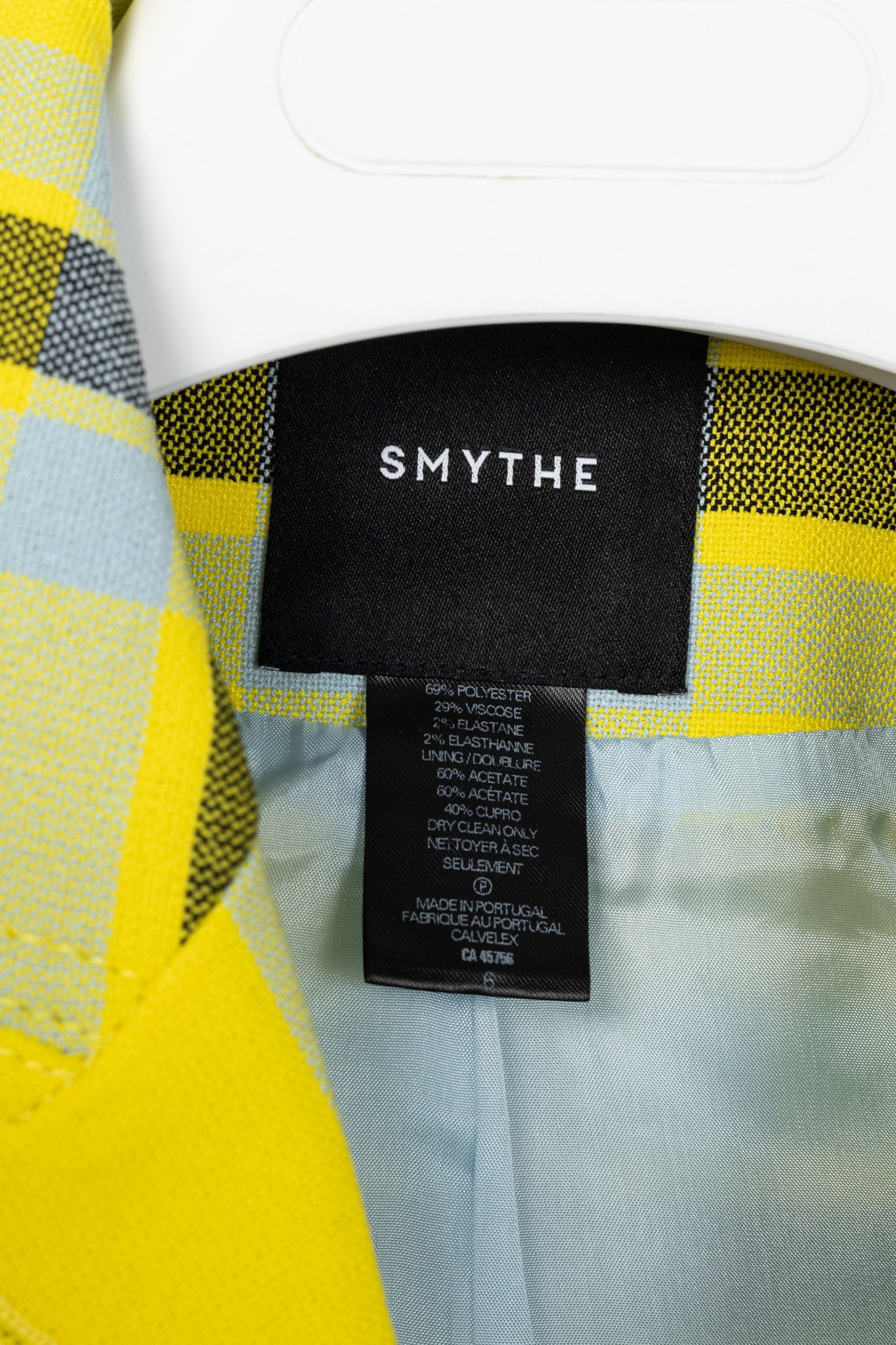 SMYTHE Smythe Lemon Plaid Pouf Sleeve One Button Blazer Size M / US 6-8 / IT 42-44 - 4 Thumbnail