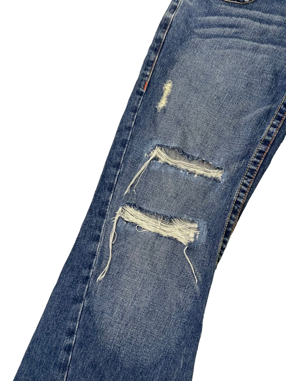 Japanese Brand Flare Jeans True Religion USA Distres Low Rise Boot Cut 7🟦1 Size US 30 / EU 46 - 6 Thumbnail