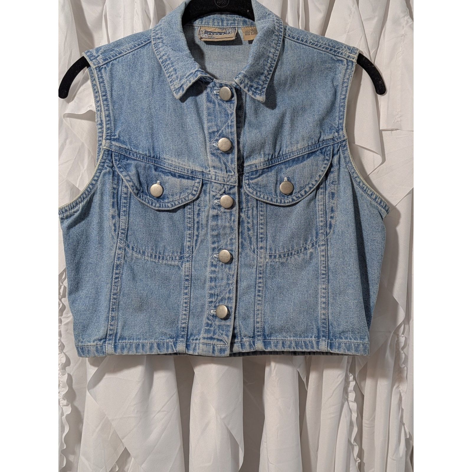 Other VTG 70s Sasson Denim Vest - Med - Retro Dark Wash Jean Vest Size M / US 6-8 / IT 42-44 - 5 Thumbnail