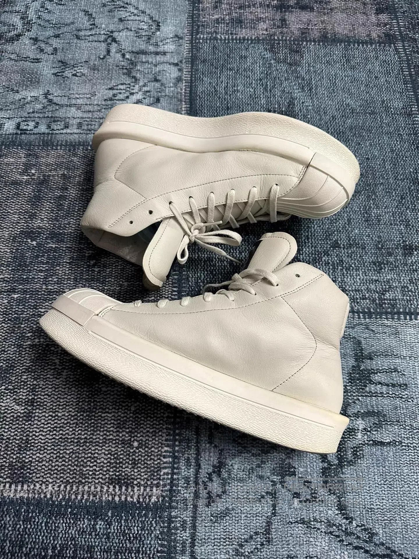Rick Owens Multi High-Top Leather Sneakers Size 9. Size US 9 / EU 42 - 1 Thumbnail