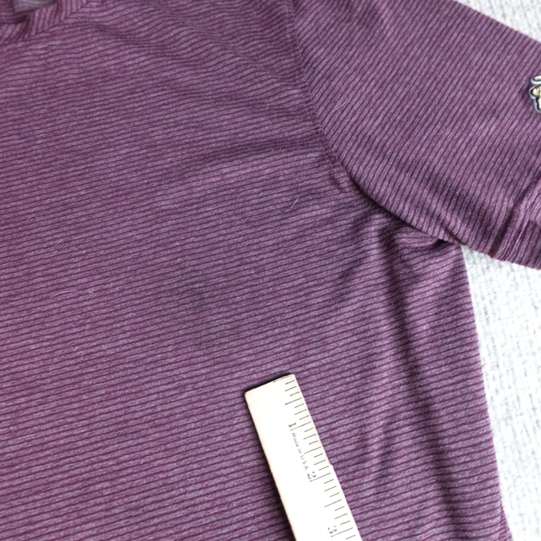 Diesel Tracksmith Shirt Mens Small Purple Pink Fuschia Microstripe Crew Neck Short Sleeve Cotton Polyester Logo Size US S / EU 44-46 / 1 - 2 Thumbnail