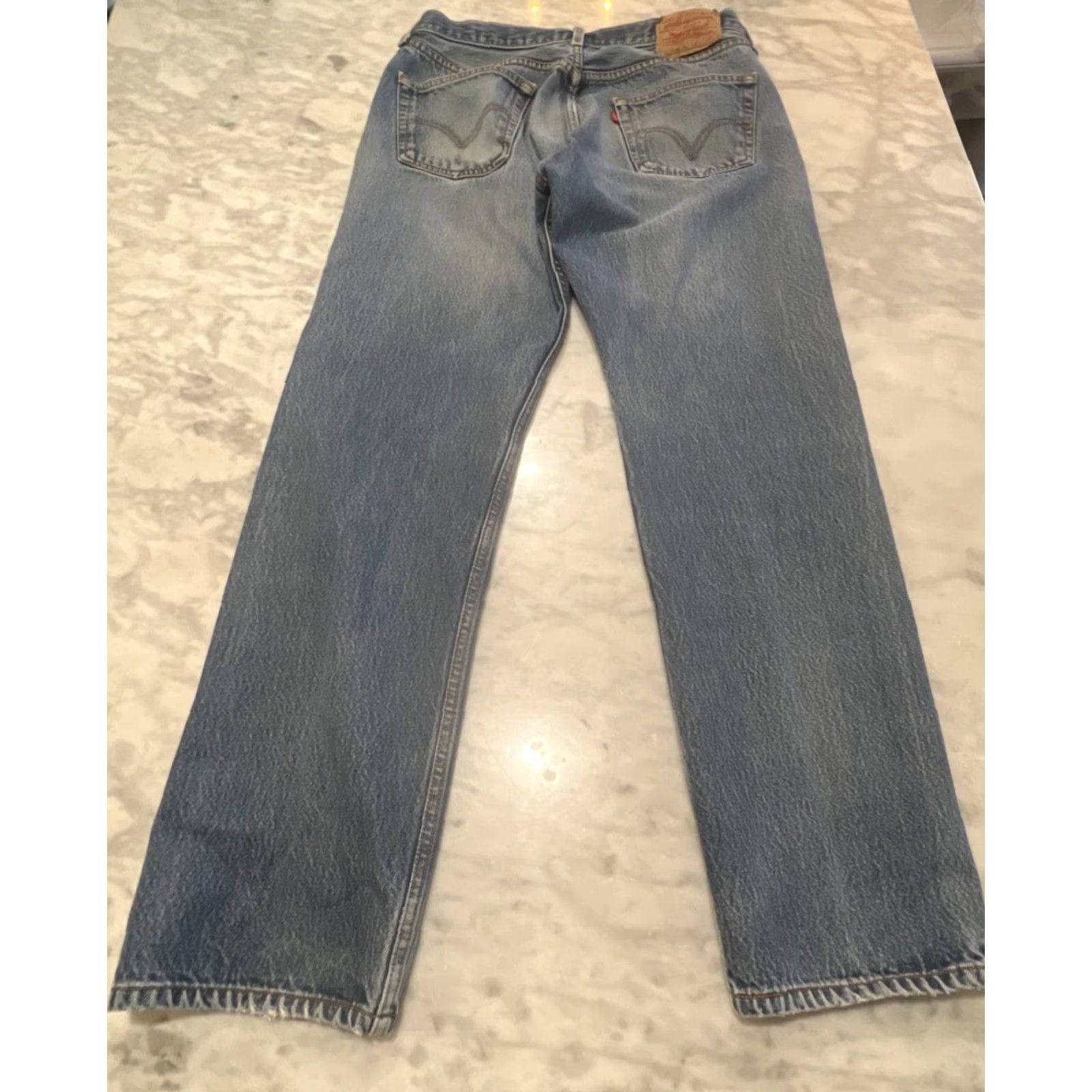 Levi's Levi’s 501 XX Jeans Men Blue 32x30 Regular Denim Cotton 5-Pocket USA 90s Straight Mexico Frayed Stains Size US 32 / EU 48 - 3 Thumbnail