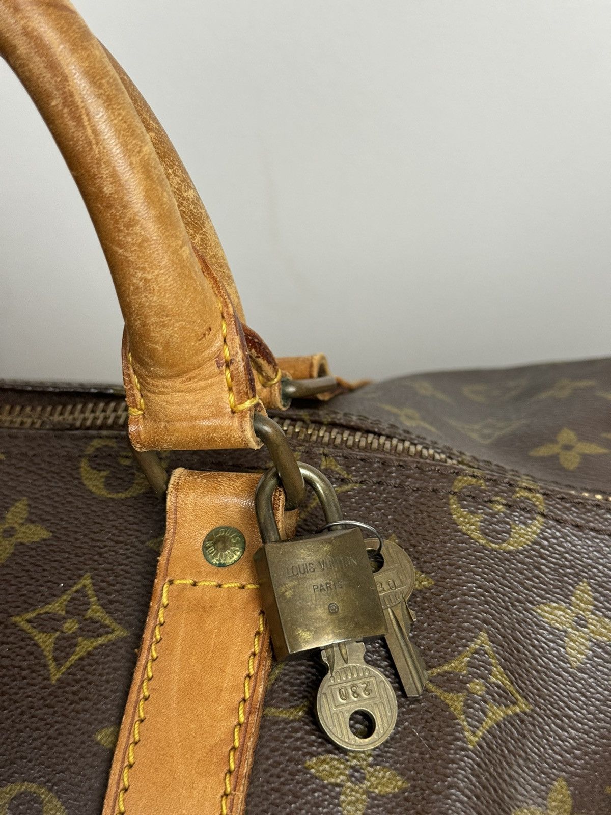 Genuine Leather Luxury travel bag Louis Vuitton Keepall 55 original item Size ONE SIZE - 3 Thumbnail