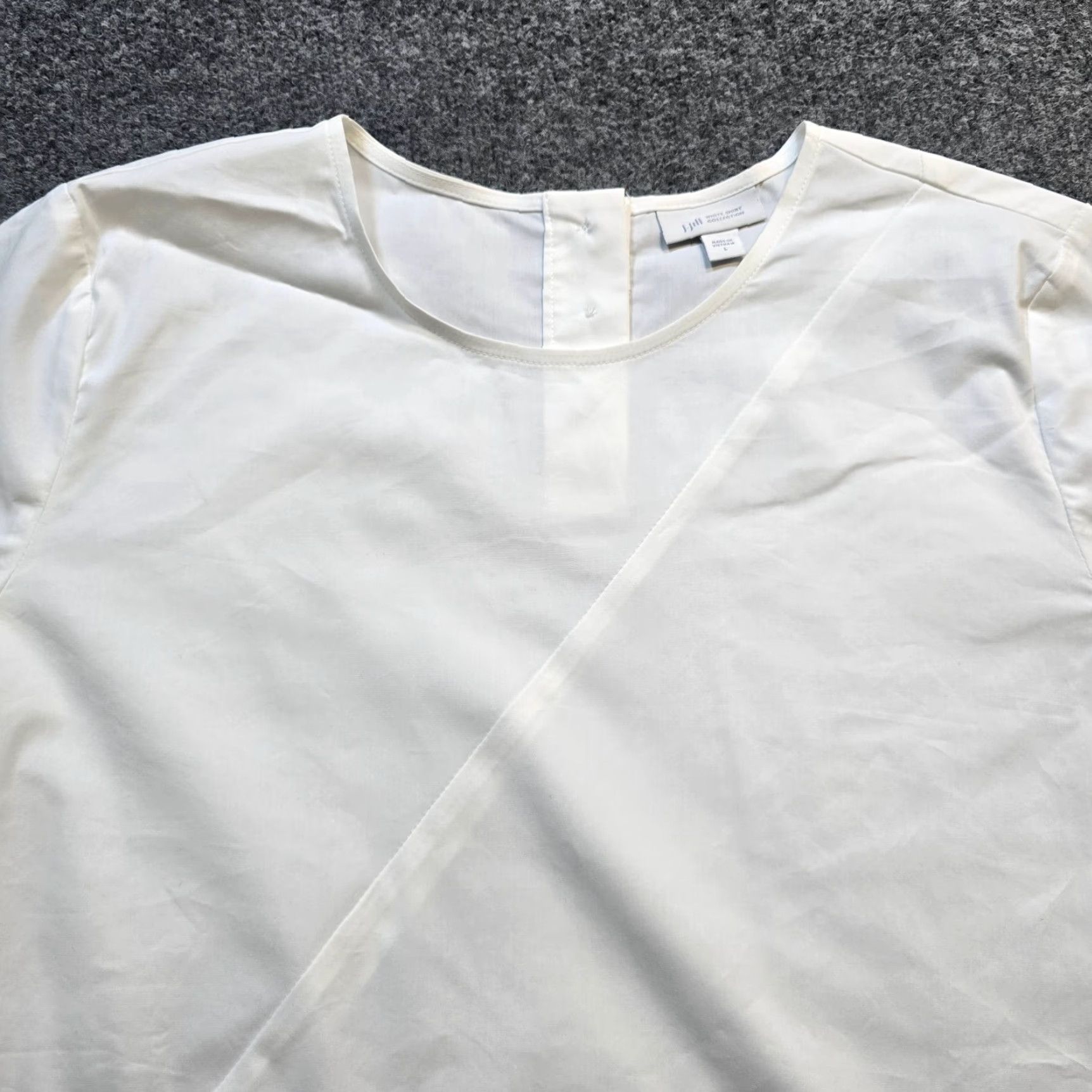 J. Jill J. Jill Top Womens L White 3/4 Sleeve Round Neck Shirt Blouse Casual Minimal Classic 90s? Size L / US 10 / IT 46 - 2 Thumbnail
