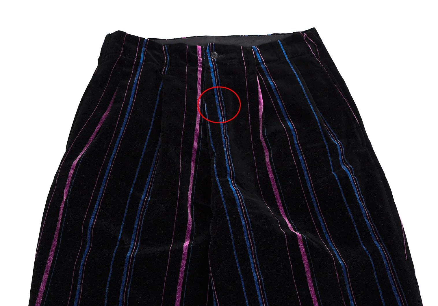 Yohji Yamamoto Yohji Yamamoto Velvet Multi-Stripe Tapered Pants Size US 30 / EU 46 - 2 Thumbnail