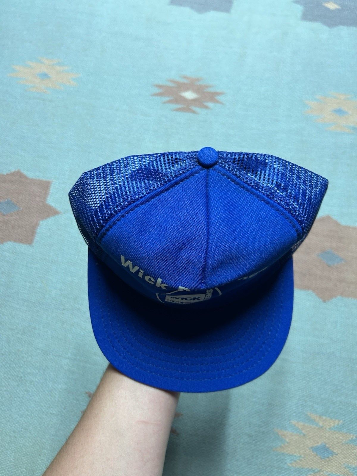 Vintage Vintage 80s trucker hat wick buildings systems blue made USA Size ONE SIZE - 3 Thumbnail