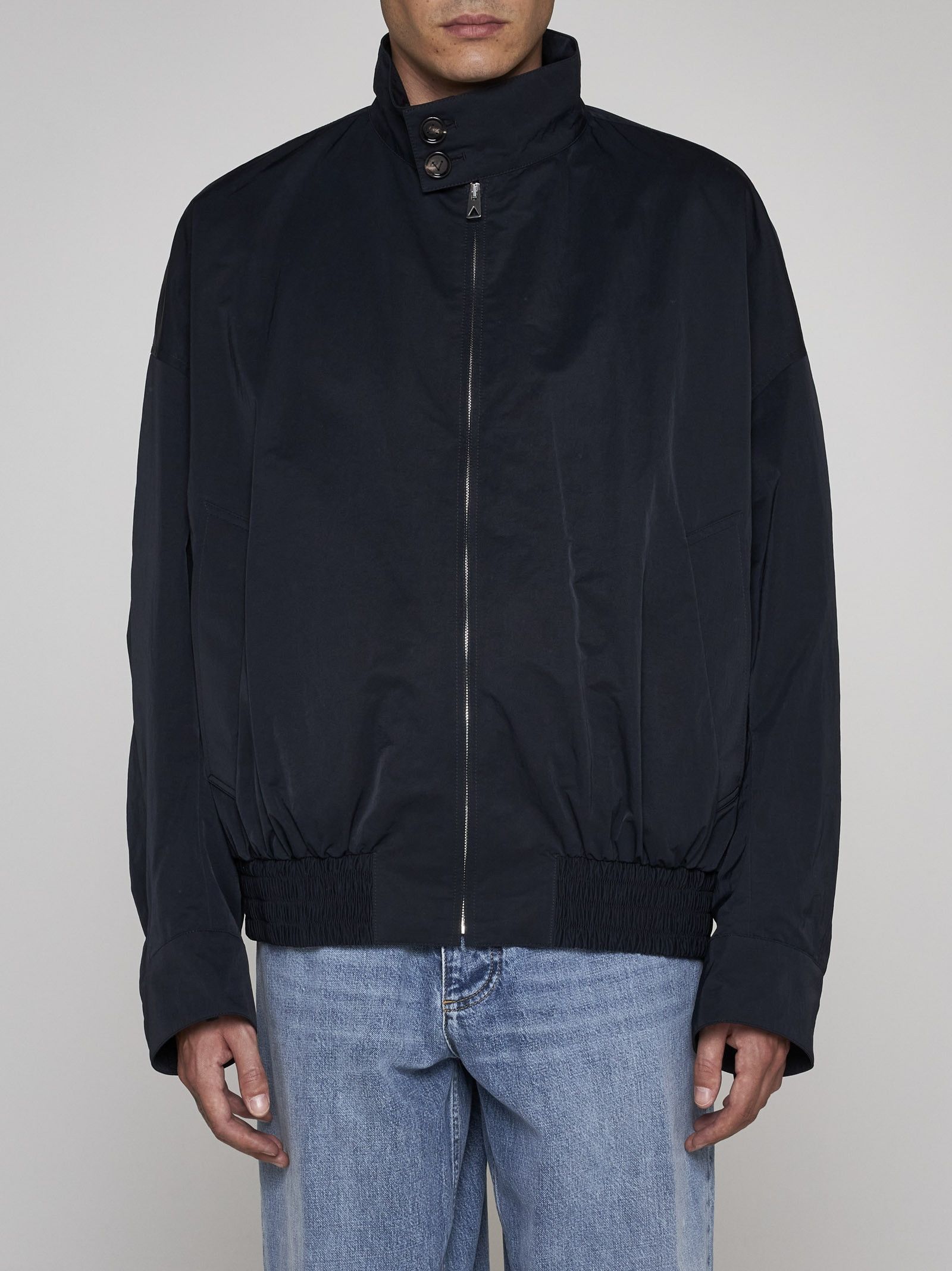 Bottega Veneta o1n1vont0525 Tech Nylon Blouson Jacket in Dark Navy Size US S / EU 44-46 / 1 - 3 Thumbnail