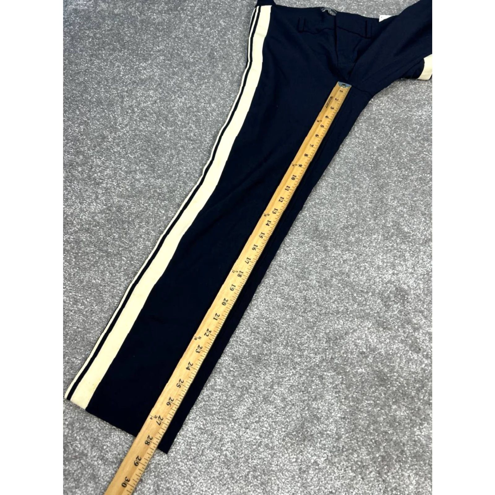 Vince Vince Women's Pants Ankle Blue Wool Stretch Side Stripe Mid Rise Straight Leg Size 26" / US 2 / IT 38 - 4 Thumbnail