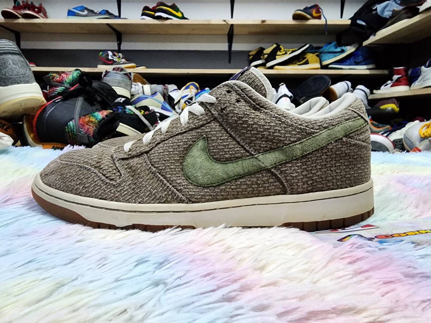 image of Nike Dunk Low Ironstone Olive Hemp Shoes, Men's (Size 12)